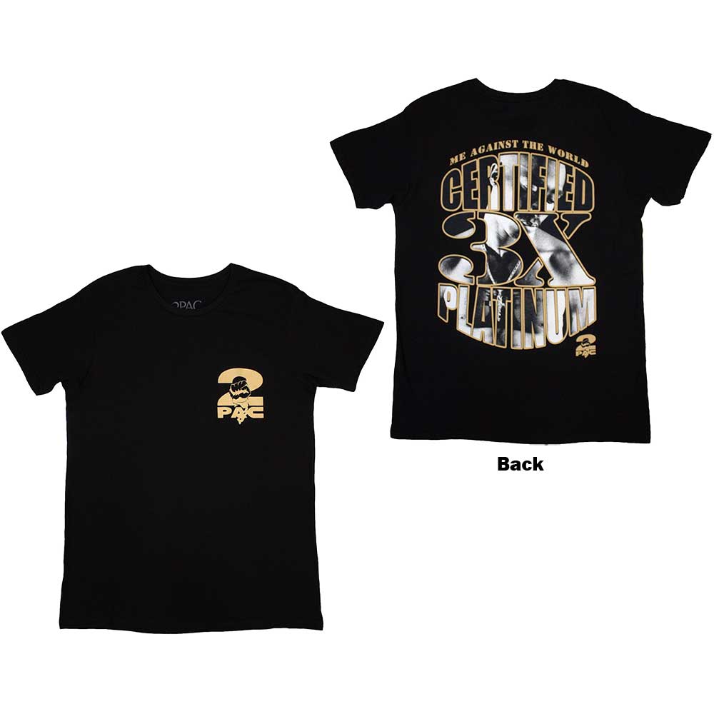 Tričko 2Pac - Platinum, Unisex,Čierna,XXL