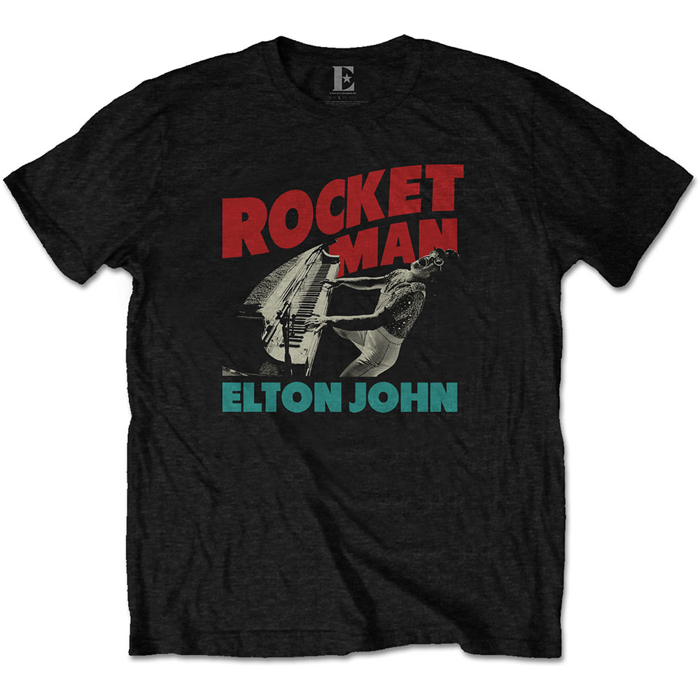 Tričko Elton John - Rocketman Piano, Unisex,Čierna,XL
