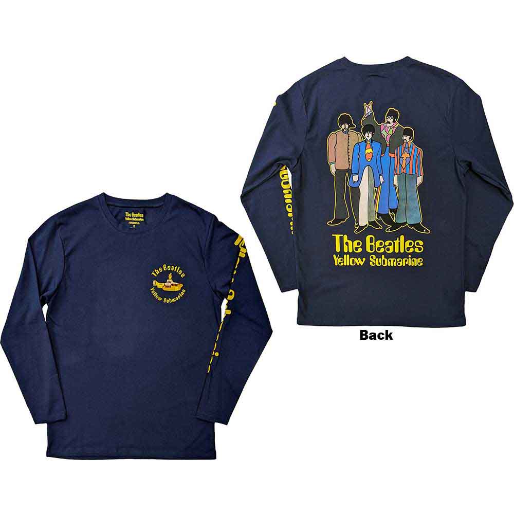 Tričko s dlhým rukávom The Beatles - Yellow Submarine Band, Unisex,Modrá,XXL