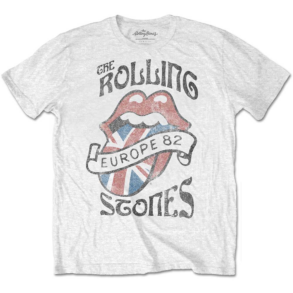 Tričko The Rolling Stones - Europe 82, Unisex,Biela,S