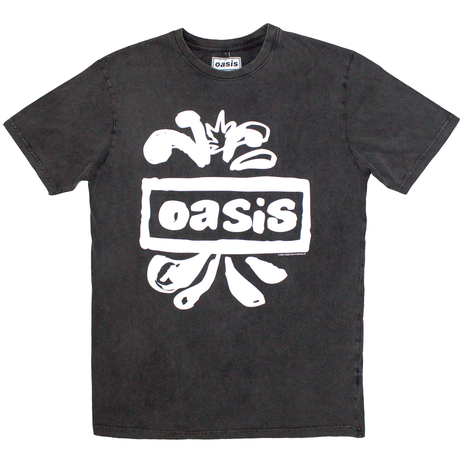 Tričko Oasis - Logo Splat, Unisex,Šedá,XXL