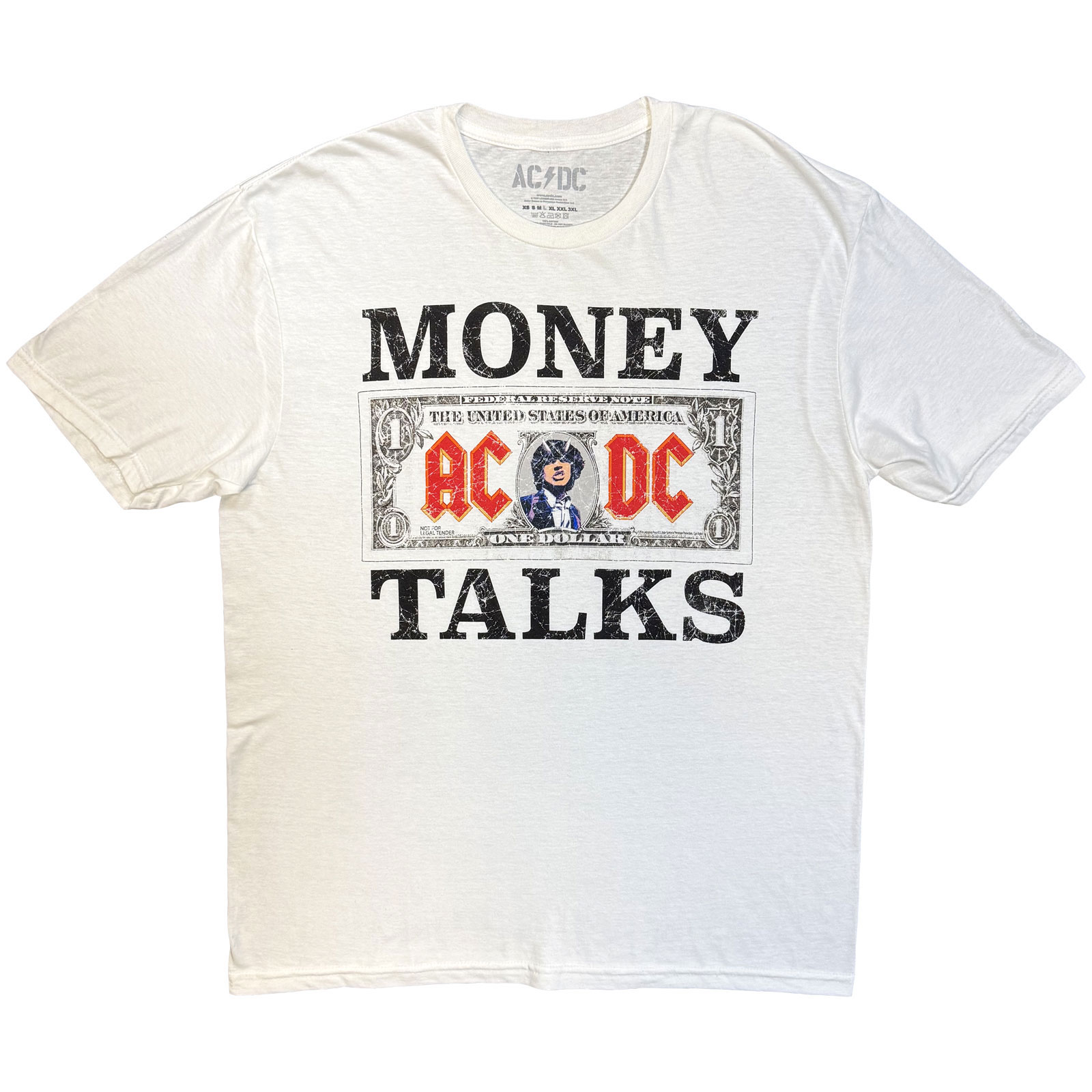 Tričko AC/DC - Money Talks Tour '25, Unisex,Biela,XL