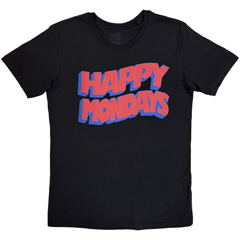 Tričko Happy Mondays - Wavy Logo, Unisex,Čierna,XXL