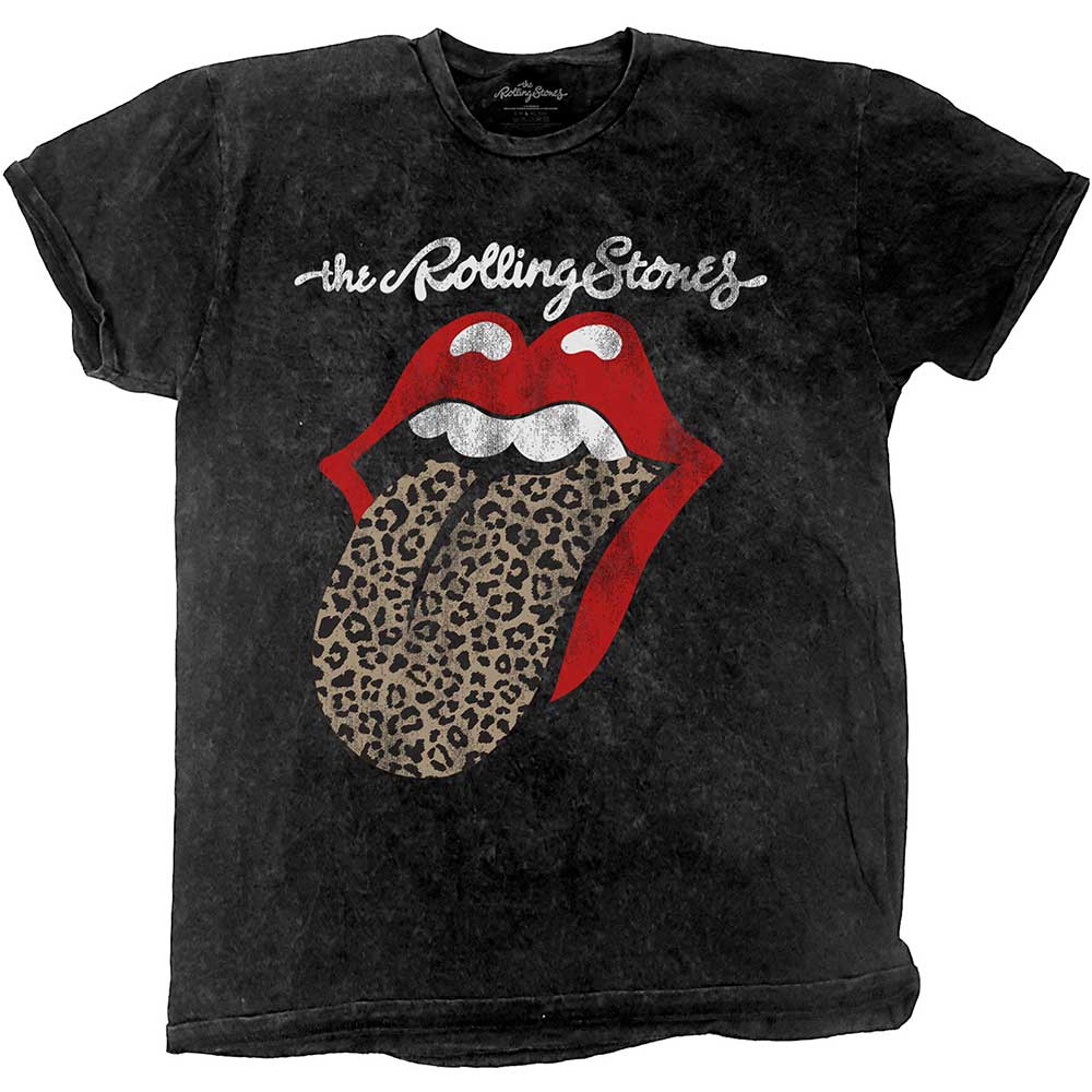 Tričko The Rolling Stones - Leopard Tongue, Unisex,Čierna,XXL