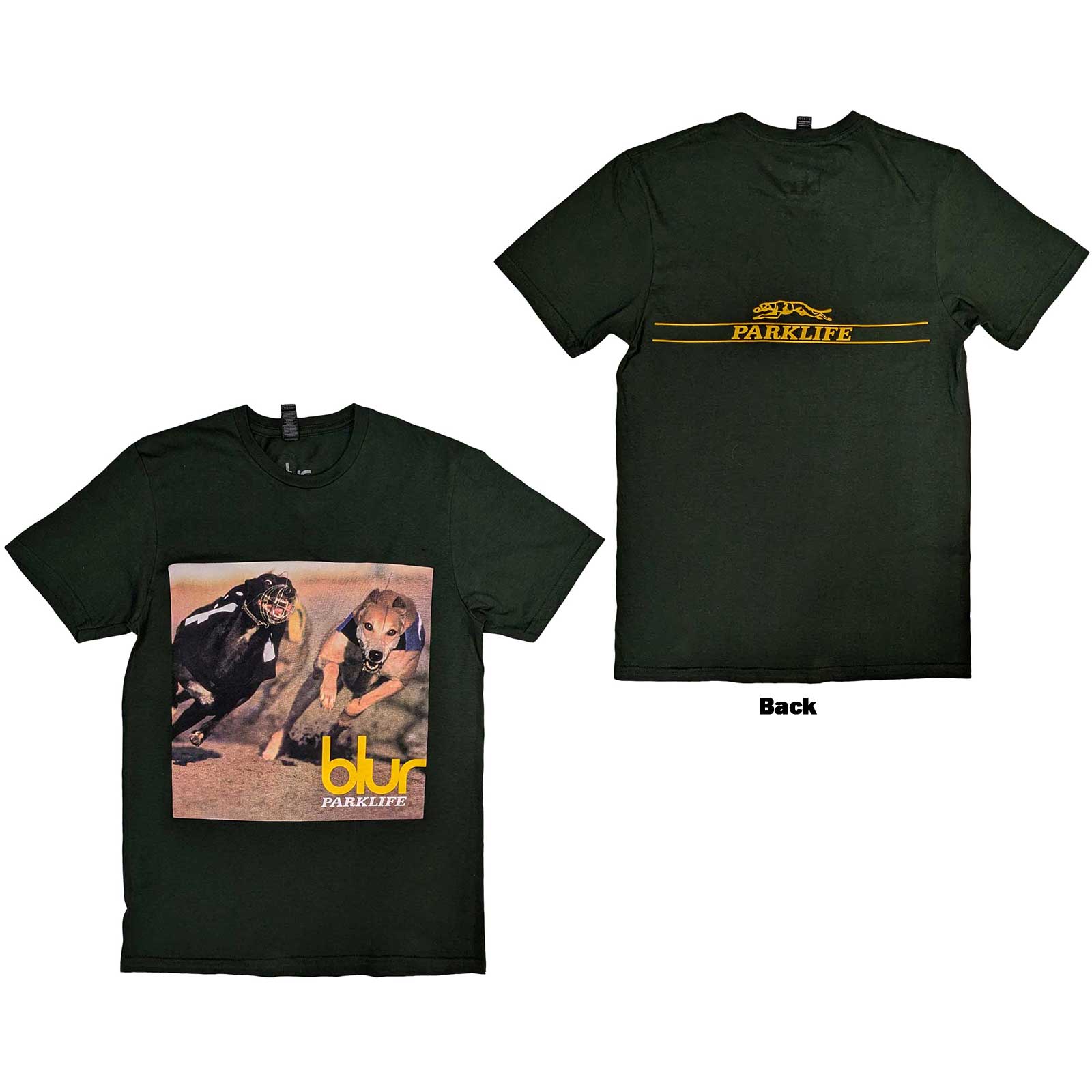 Tričko Blur - Parklife Album, Unisex,Zelená,XXL
