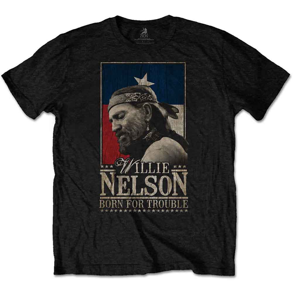 Tričko Willie Nelson - Born For Trouble, Unisex,Čierna,XXL