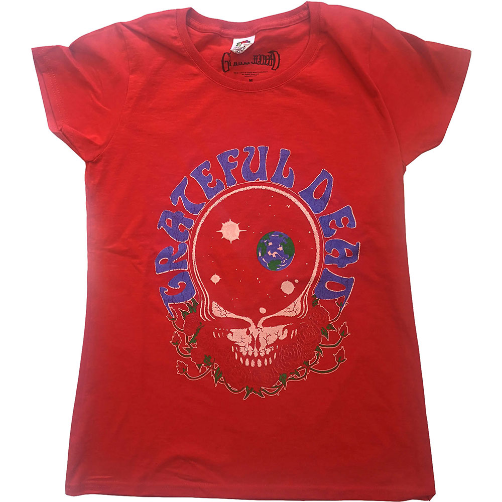 Tričko Grateful Dead - Space Your Face & Logo, Žena,Červená,XL