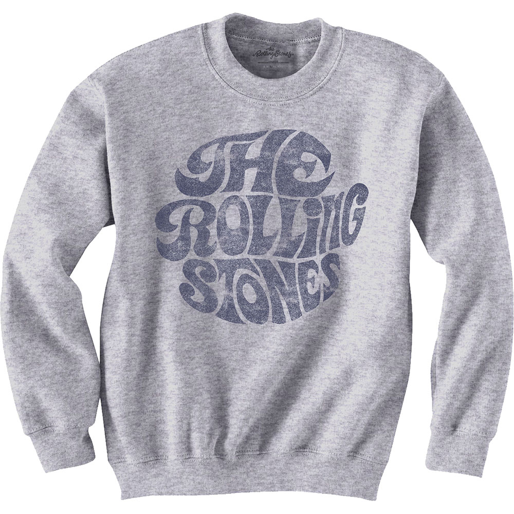 Crewneck The Rolling Stones - Vintage 70s Logo, Unisex,Šedá,XL