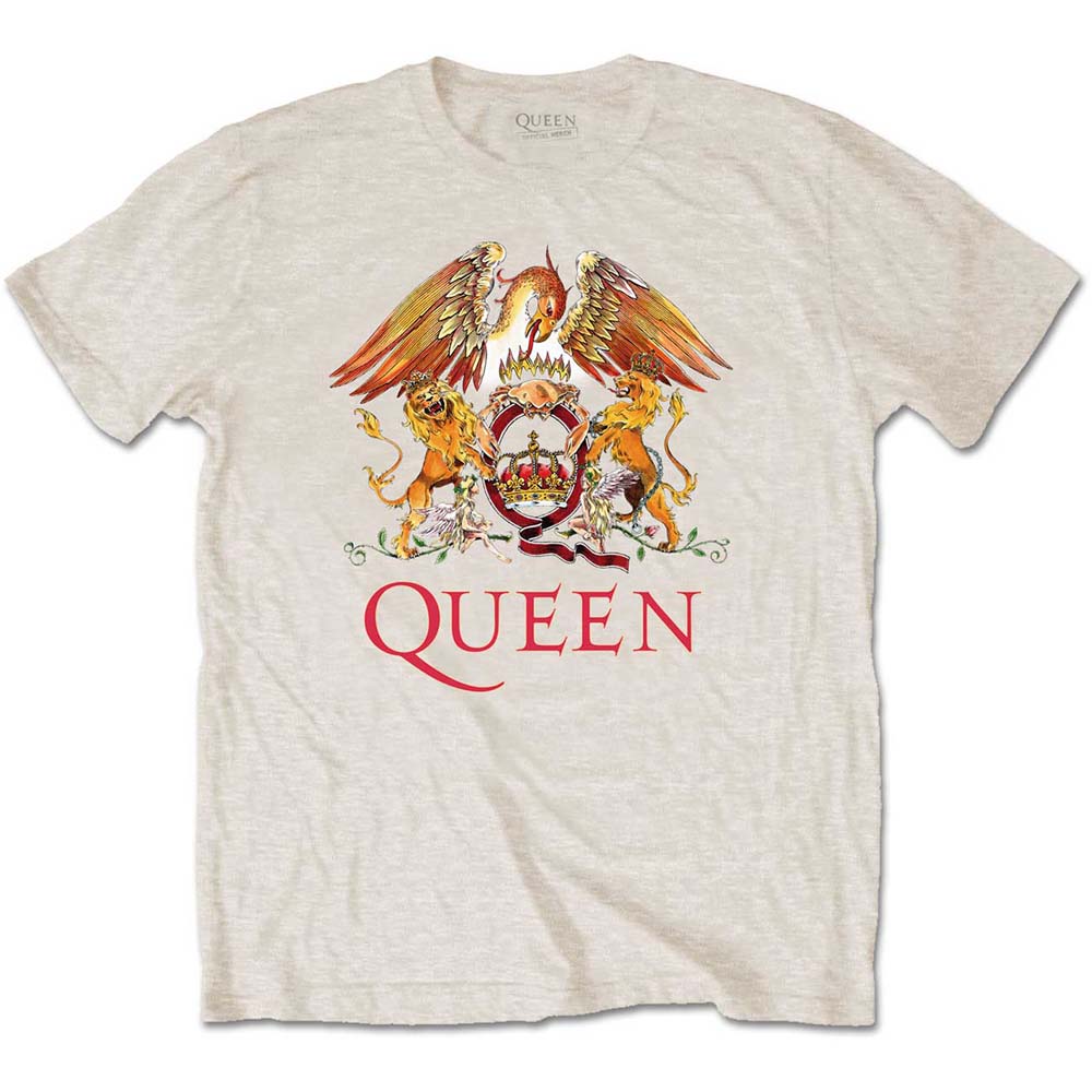 Tričko Queen - Classic Crest, Unisex,Natural,XXL