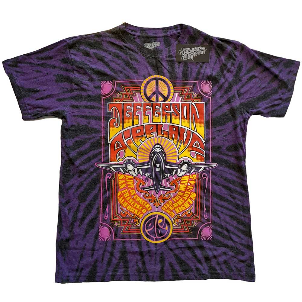 Tričko Jefferson Airplane - Live in San Francisco, CA, Unisex,Fialová,XXL