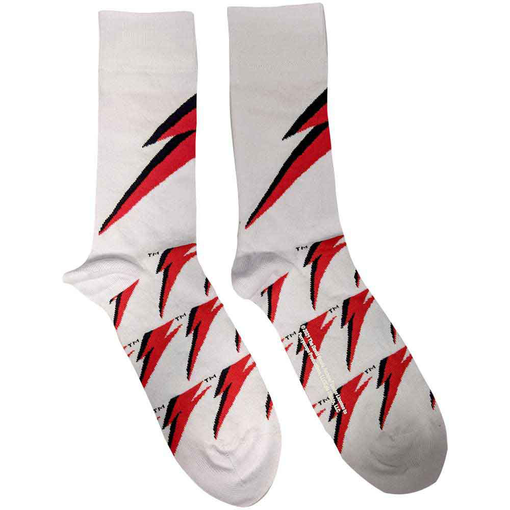 Ponožky David Bowie - Flash, Unisex,Biela,UK 4 - 7