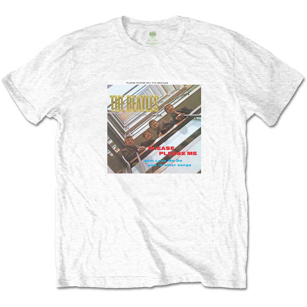 Tričko The Beatles - Please Please Me Gold, Unisex,Biela,XXL