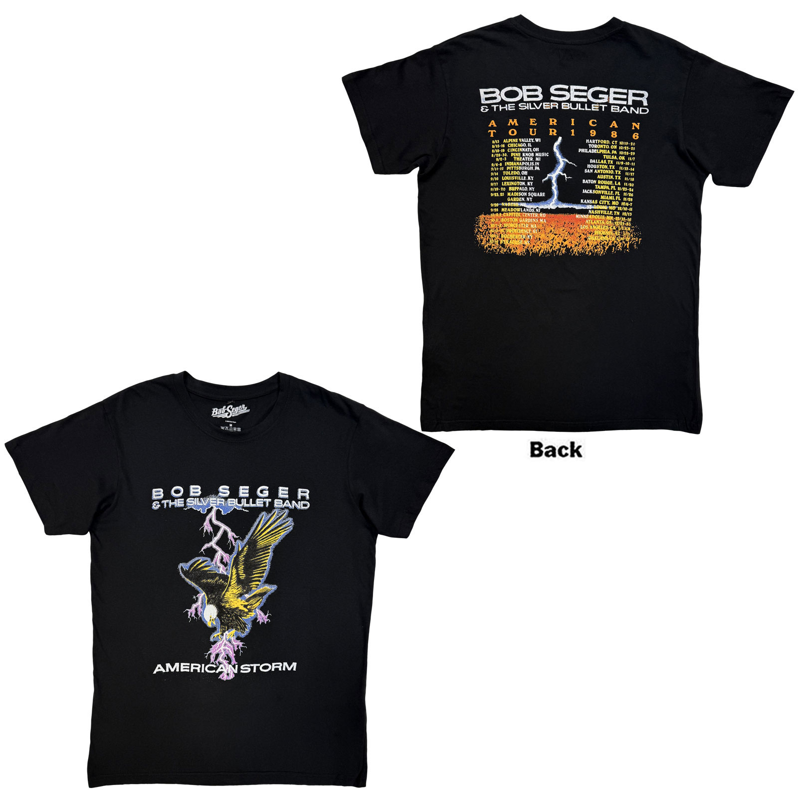 Tričko Bob Seger & The Silver Bullet Band - American Storm, Unisex,Čierna,M