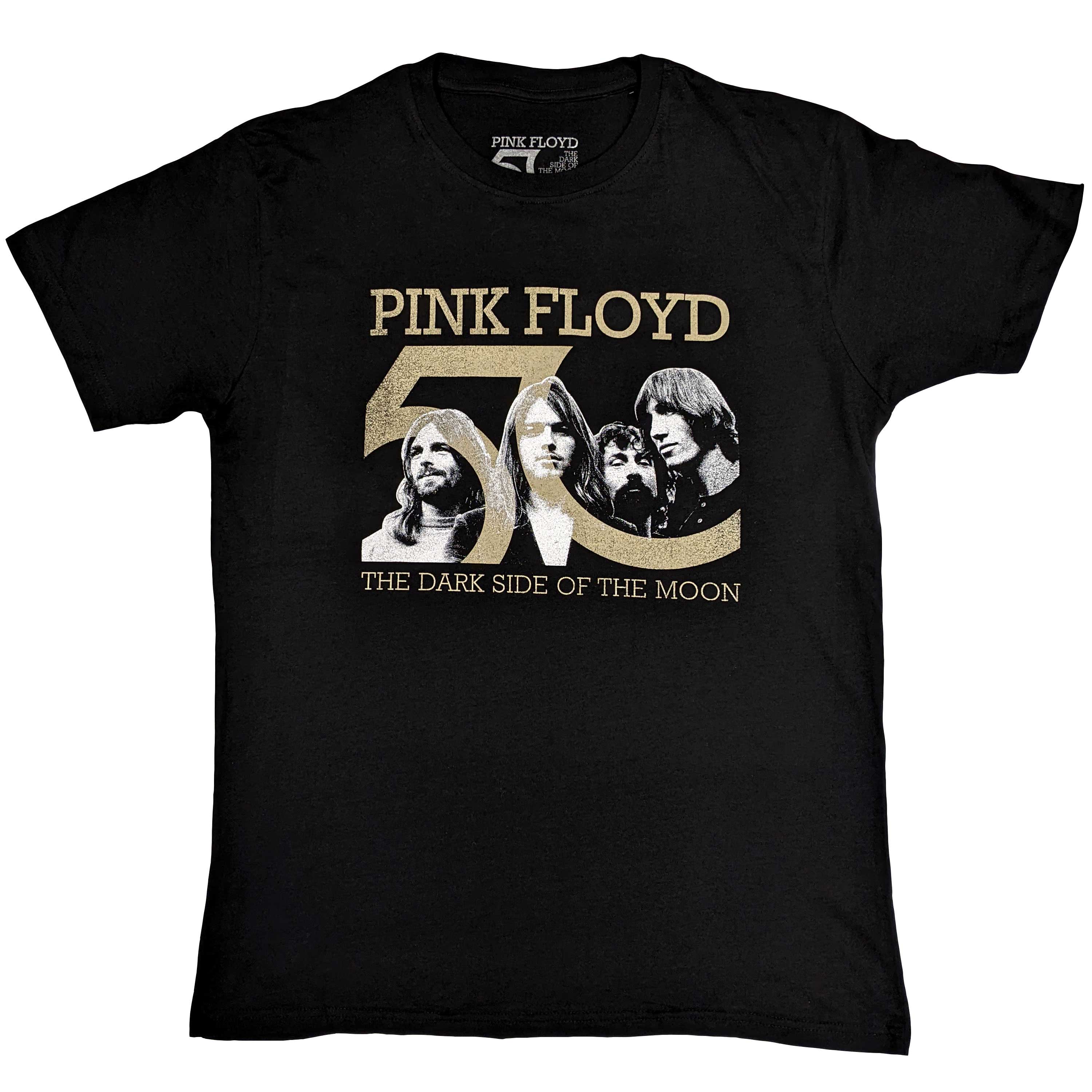 Tričko Pink Floyd - Band Photo & 50th Logo, Unisex,Čierna,XL