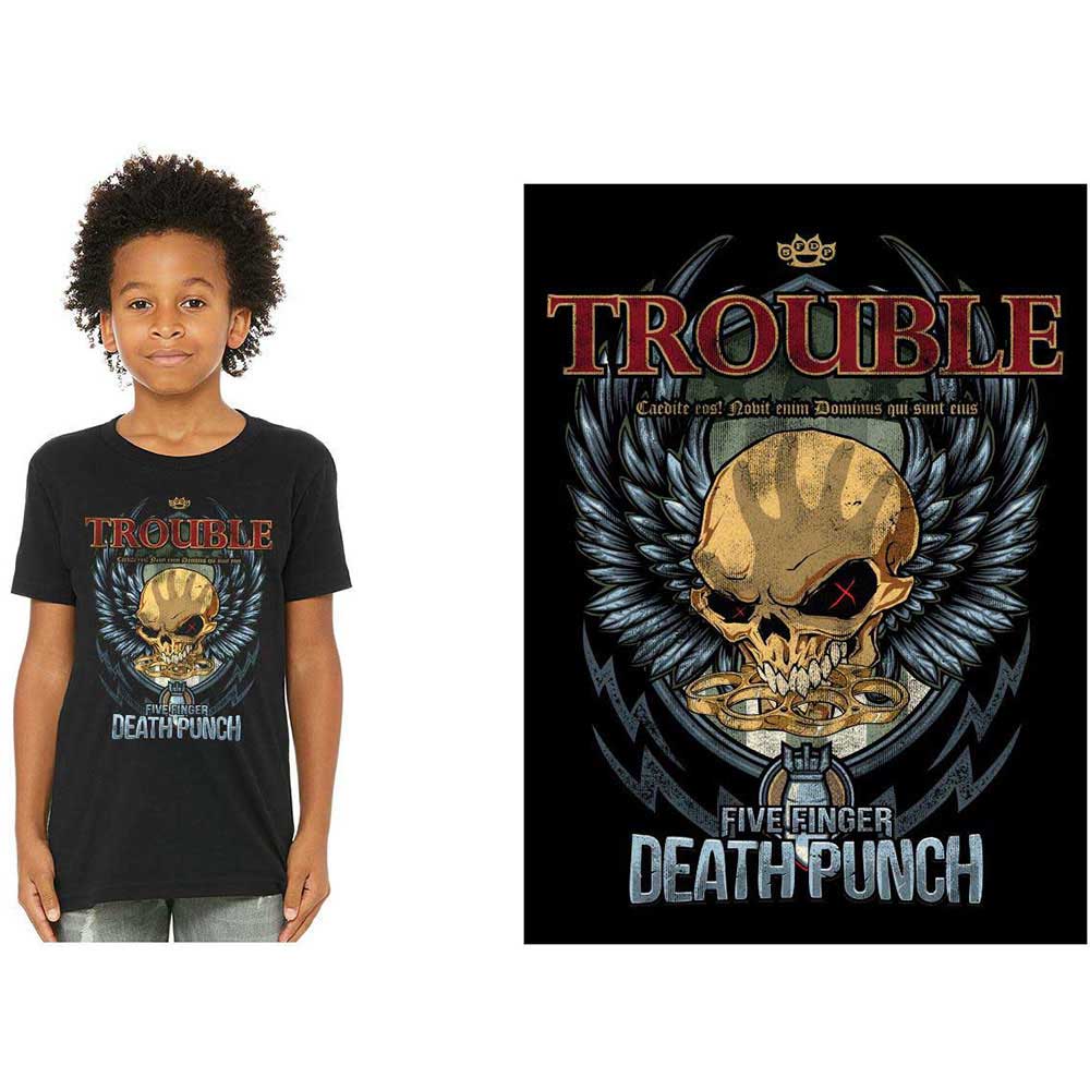 Tričko Five Finger Death Punch - Trouble, Dieťa,Čierna,12 – 14 rokov