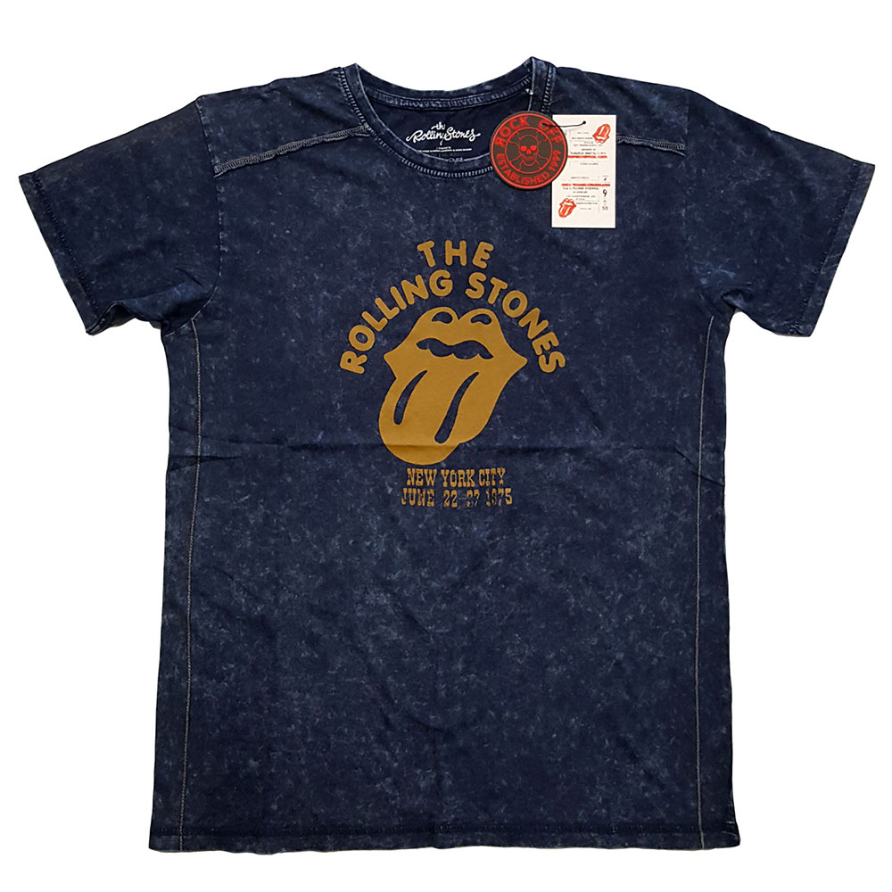 Tričko The Rolling Stones - NYC '75, Unisex,Modrá,XXL