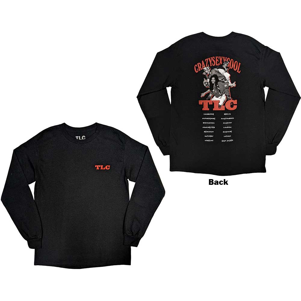 Tričko s dlhým rukávom TLC - CrazySexyCool Photo European Tour 2022, Unisex,Čierna,L