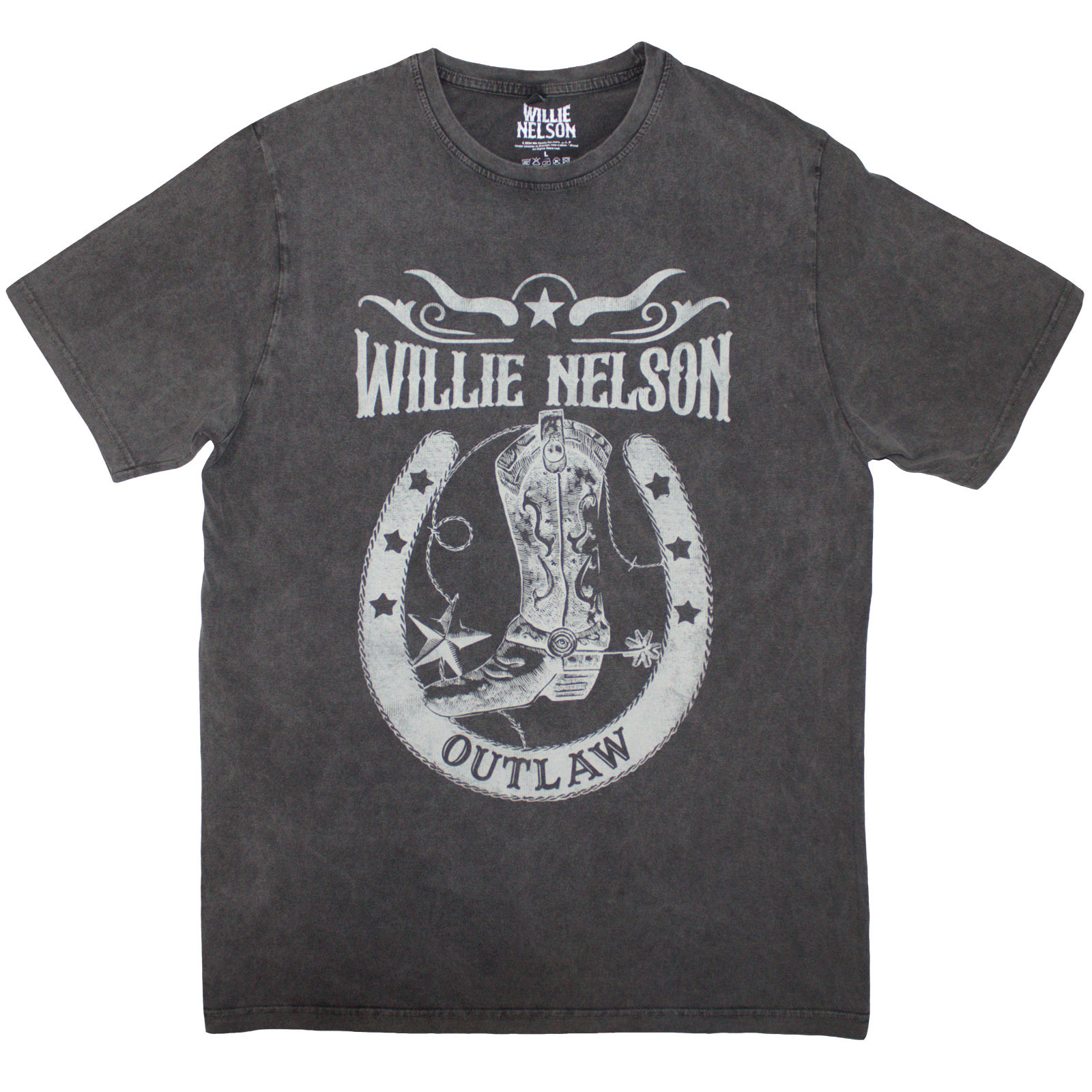 Tričko Willie Nelson - Outlaw, Unisex,Šedá,M