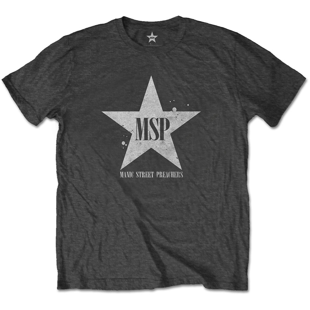 Tričko Manic Street Preachers - Classic Distressed Star, Unisex,Šedá,XXL