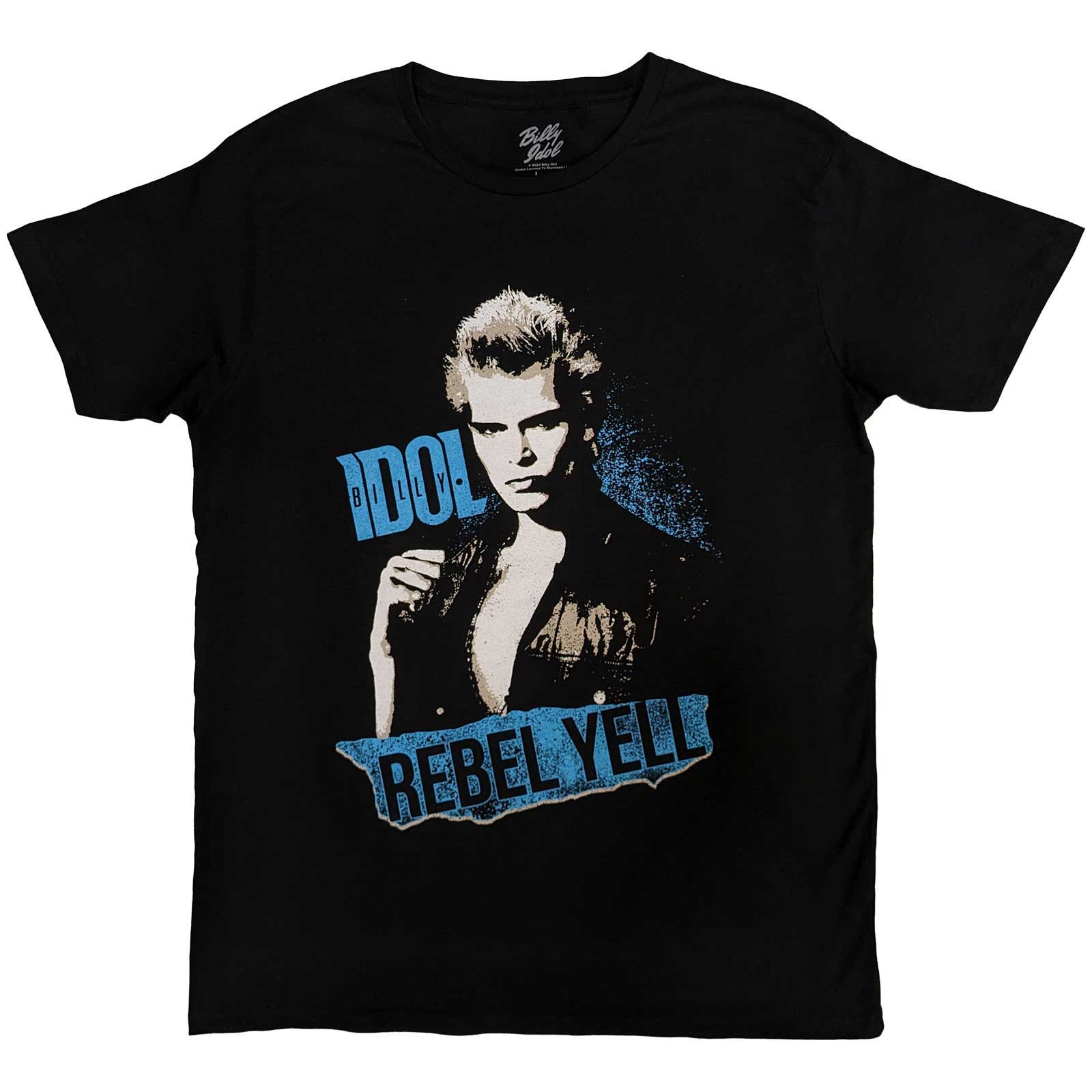 Tričko Billy Idol - Rebel Yell Blue, Unisex,Čierna,XXL