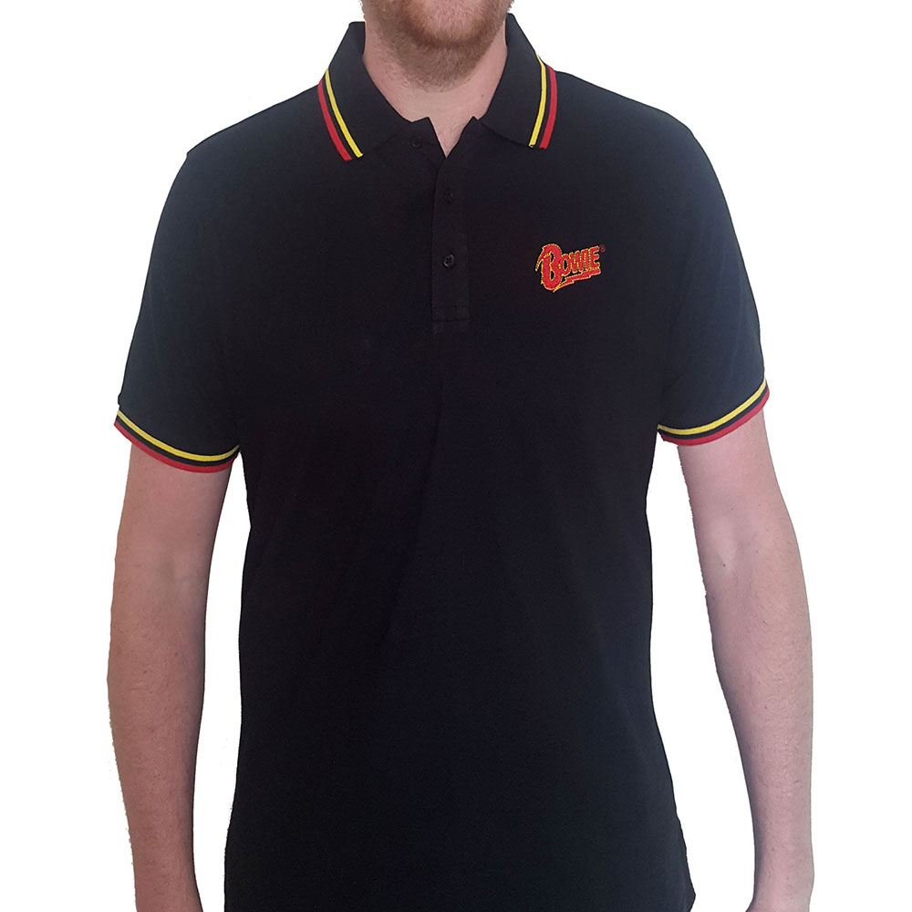 Polokošeľa David Bowie - Flash Logo, Unisex,Čierna,XXL