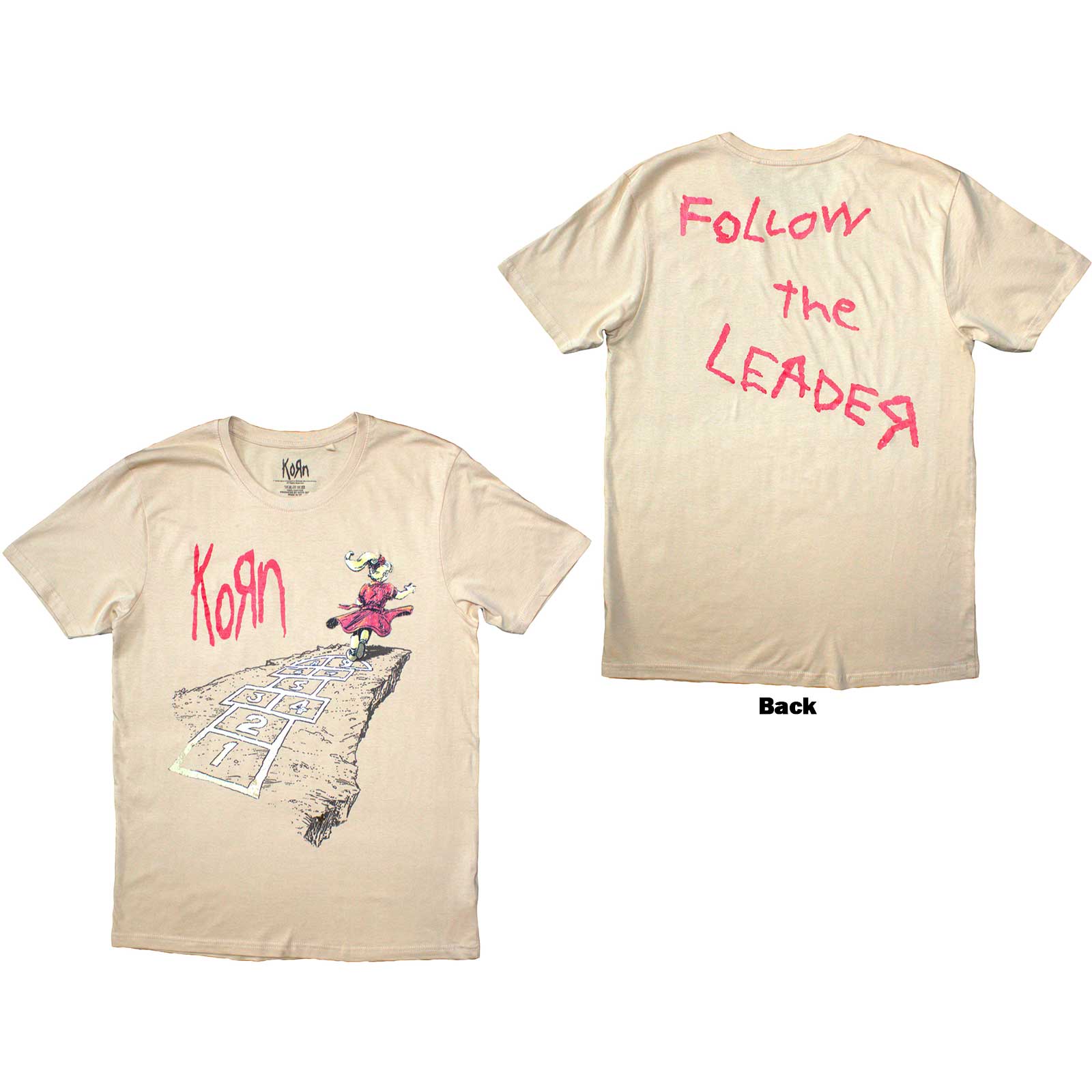 Tričko Korn - Follow The Leader Hopscotch, Unisex,Natural,XXL