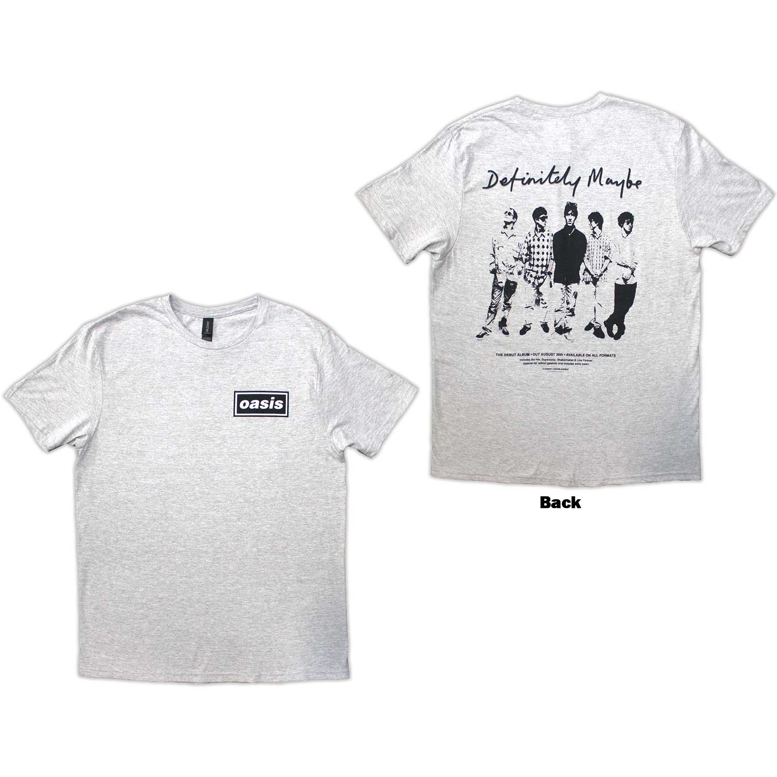 Tričko Oasis - Definitely Maybe Promo, Unisex,Šedá,XXL