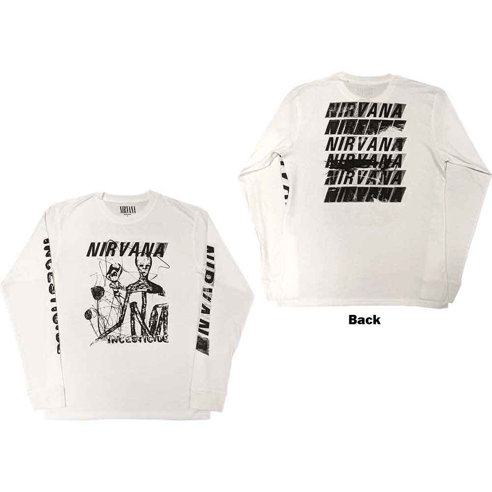 Tričko s dlhým rukávom Nirvana - Incesticide, Unisex,Biela,XXL