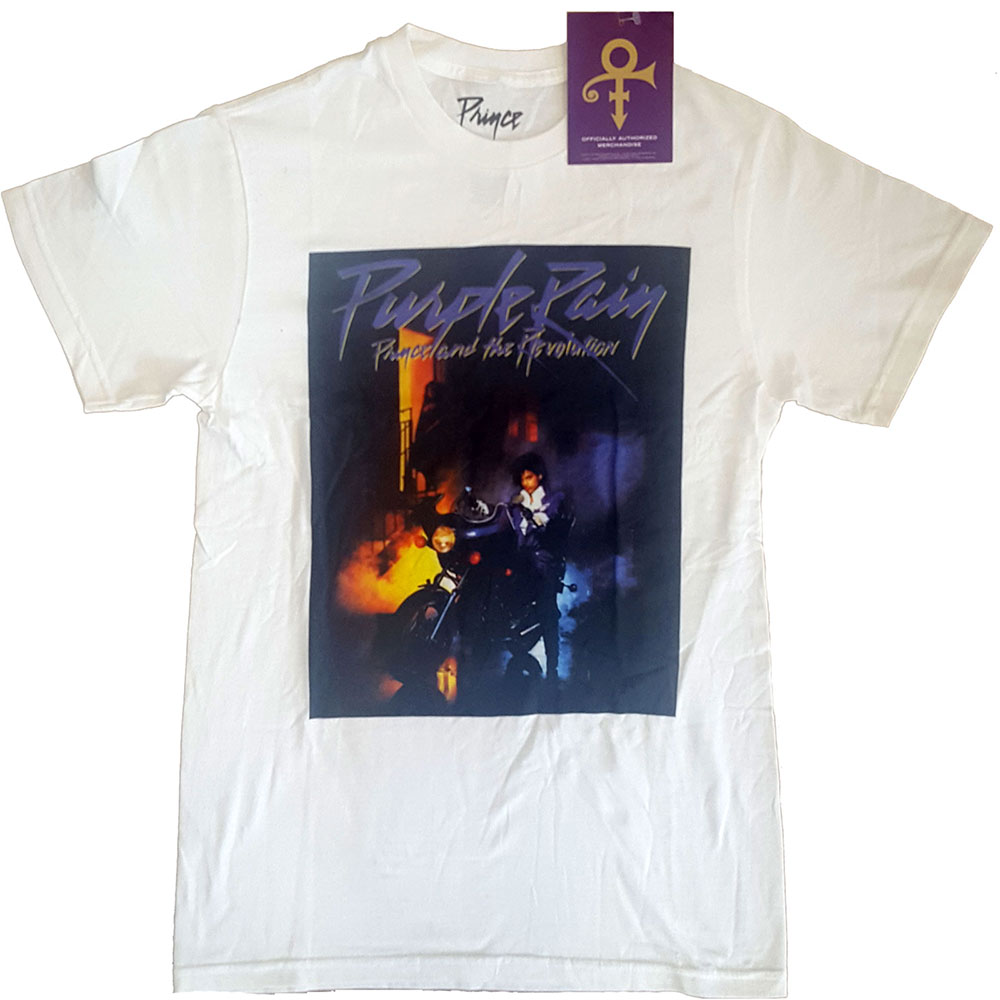 Tričko Prince - Purple Rain Square, Unisex,Biela,XL