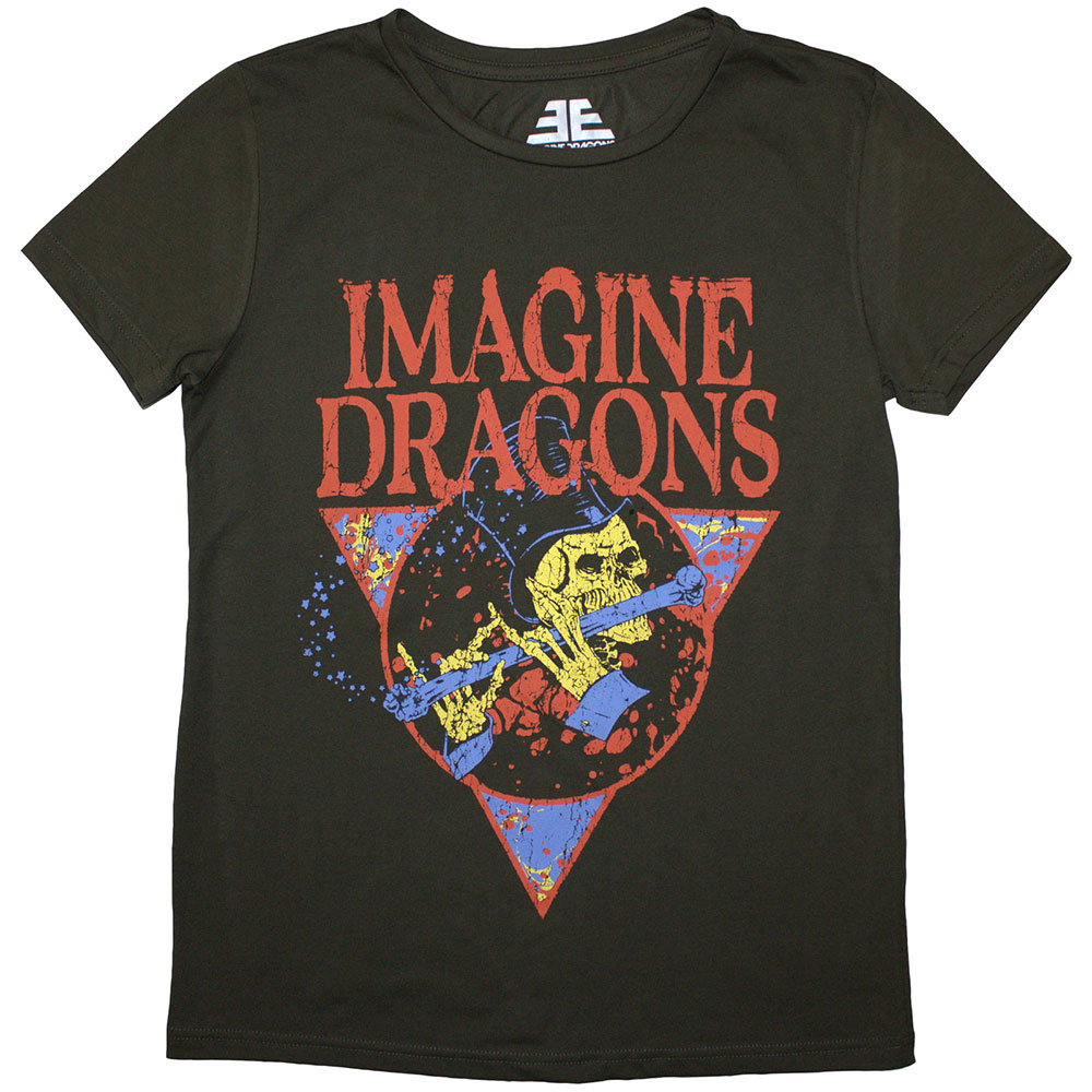 Tričko Imagine Dragons - Skeleton Flute, Žena,Zelená,XXL
