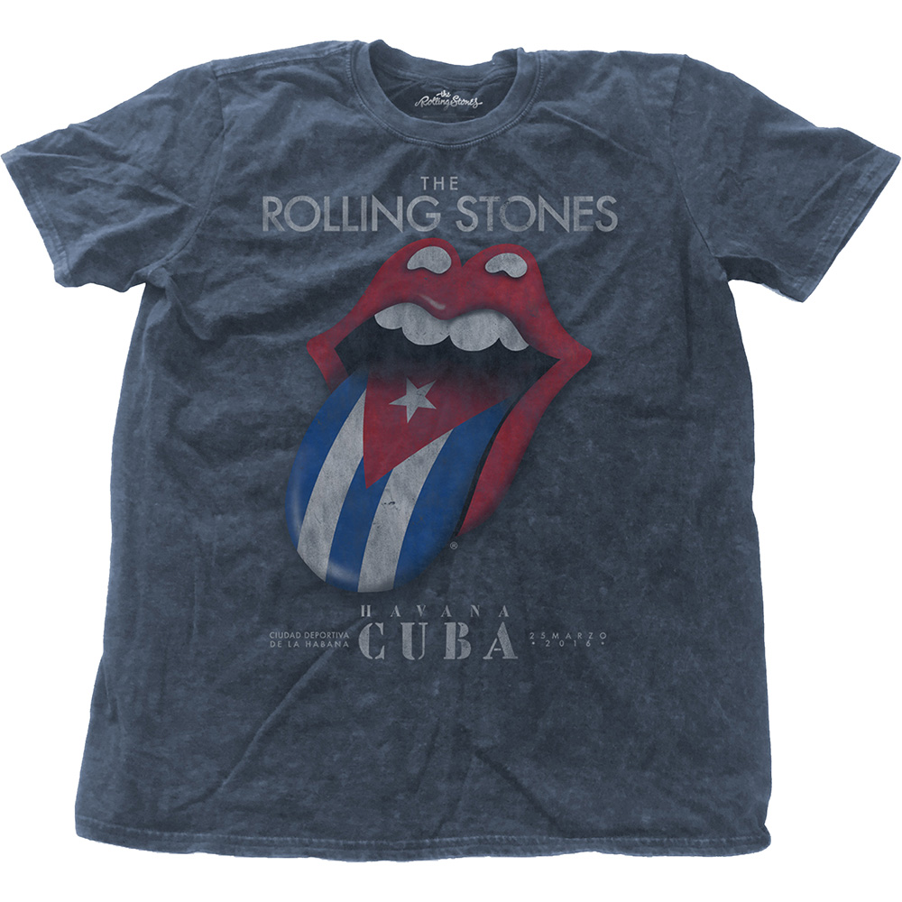 Tričko The Rolling Stones - Havana Cuba, Unisex,Modrá,S