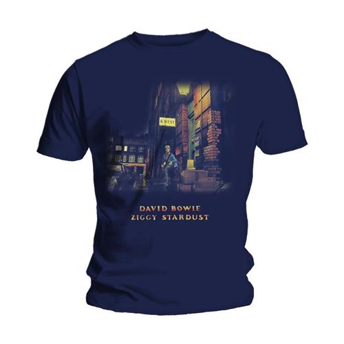 Tričko David Bowie - Ziggy Stardust, Unisex,Modrá,S
