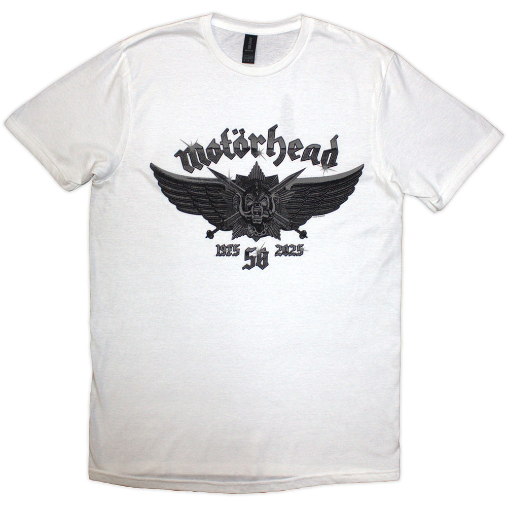 Tričko Motörhead - 50 Years Wings Badge, Unisex,Biela,XXL