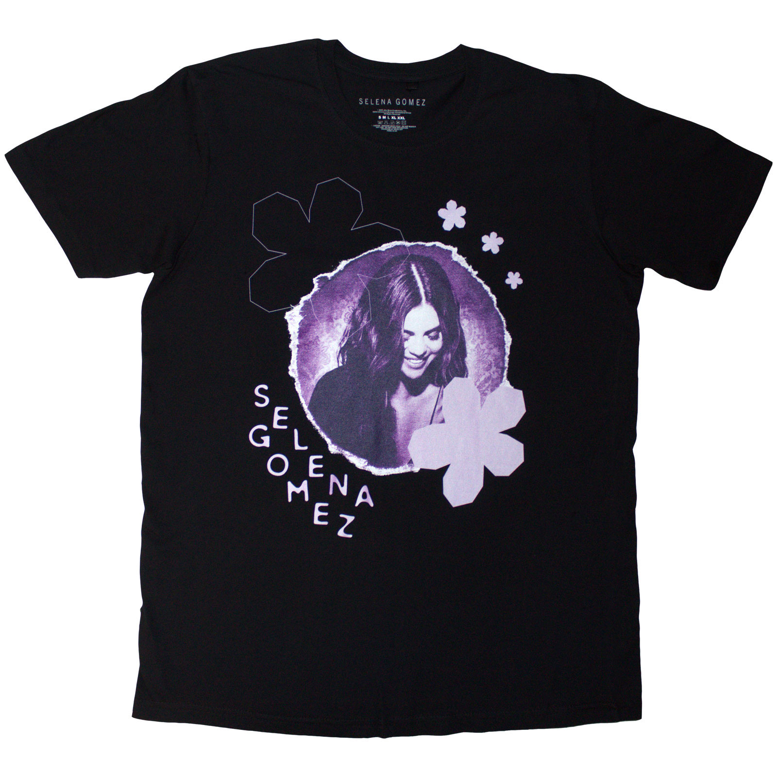 Tričko Selena Gomez - Purple Floral, Unisex,Čierna,XXL