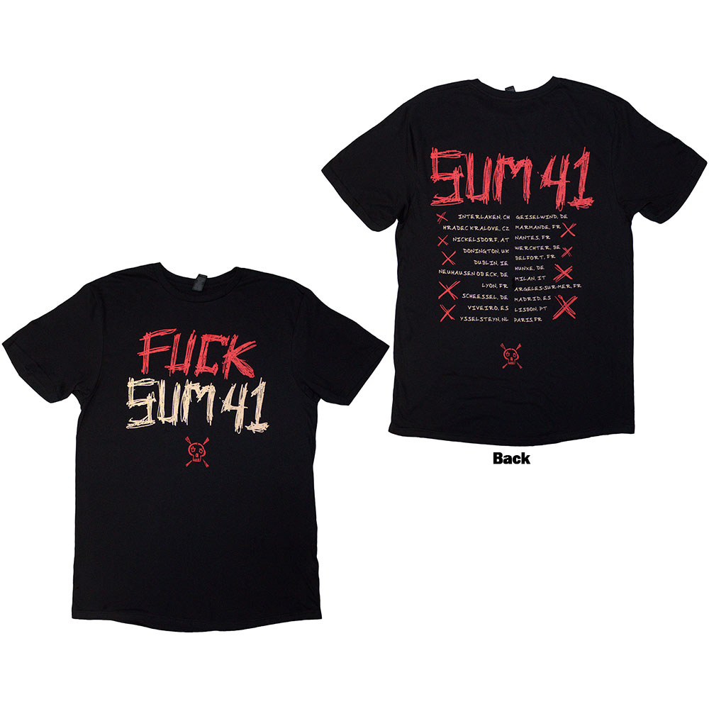 Tričko Sum 41 - Tour '24 Fuck, Unisex,Čierna,XXL