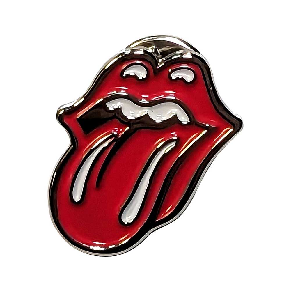 Odznak The Rolling Stones - Classic Tongue Silver Outline
