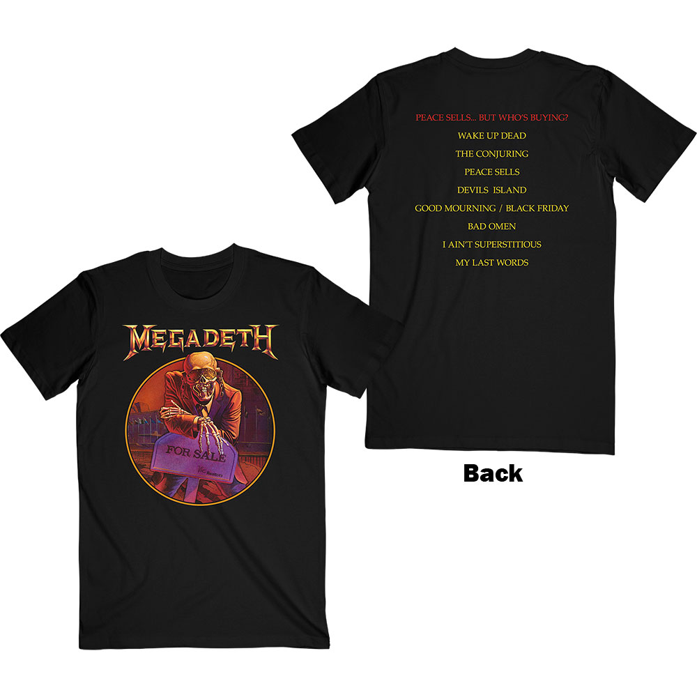 Tričko Megadeth - Peace Sells… Track list, Unisex,Čierna,XXL