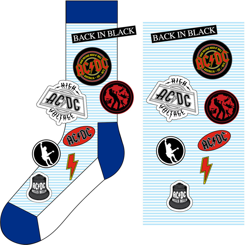 Ponožky AC/DC - Icons, Unisex,Modrá,UK 7 - 11