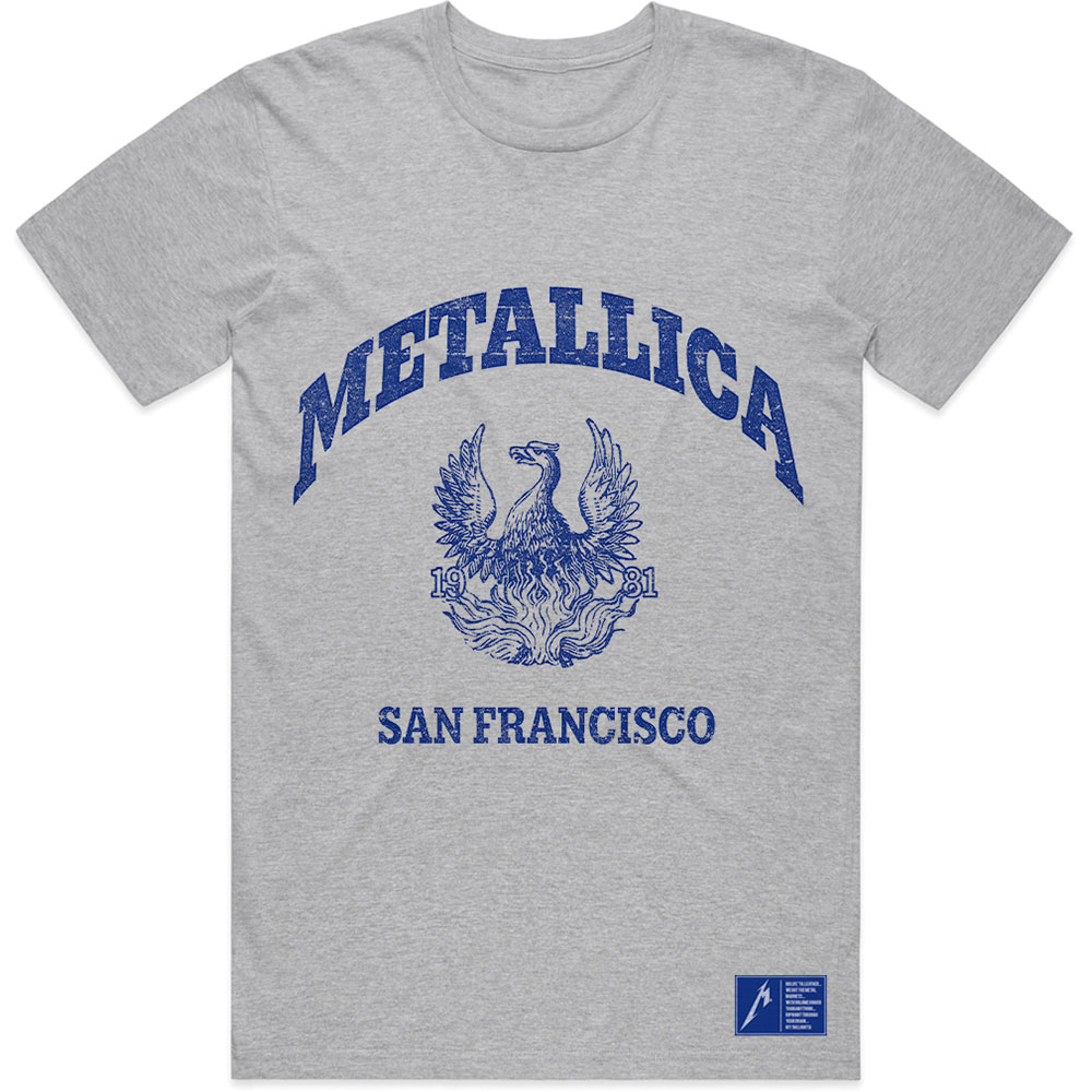 Tričko Metallica - College Crest, Unisex,Šedá,XXL