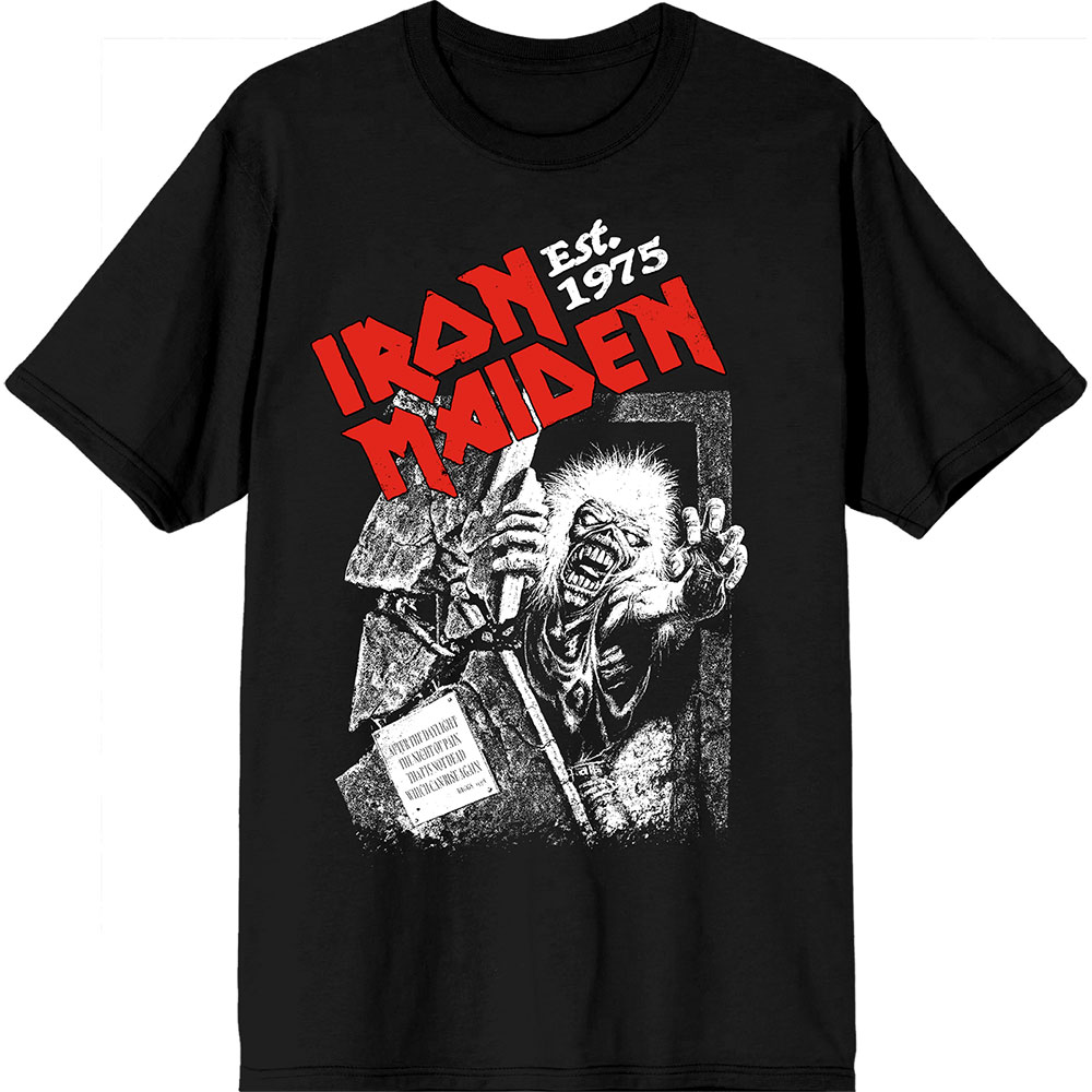 Tričko Iron Maiden - Est. 1975 No Prayer Grave Red Logo, Unisex,Čierna,XXL