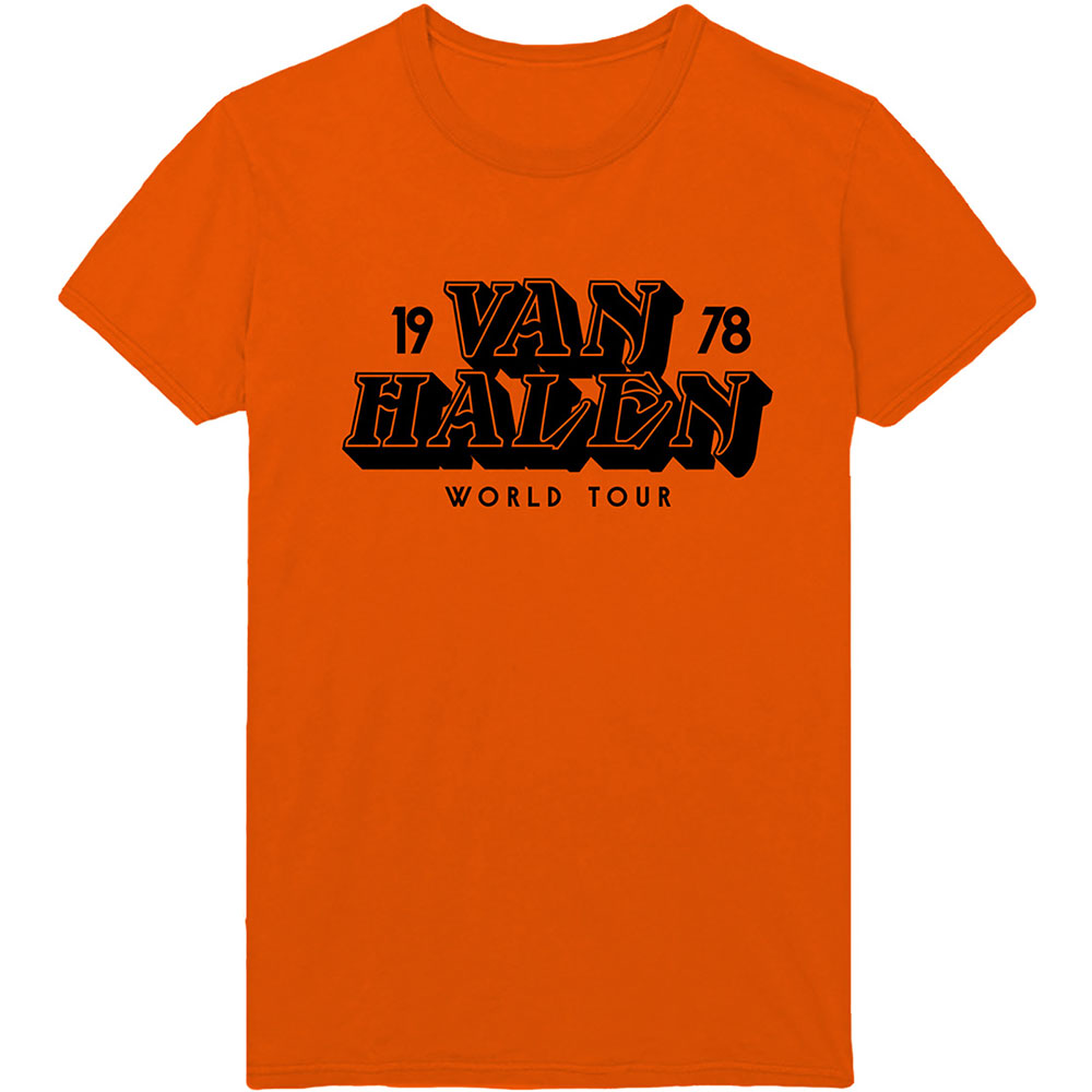 Tričko Van Halen - World Tour '78, Unisex,Oranžová,XXL
