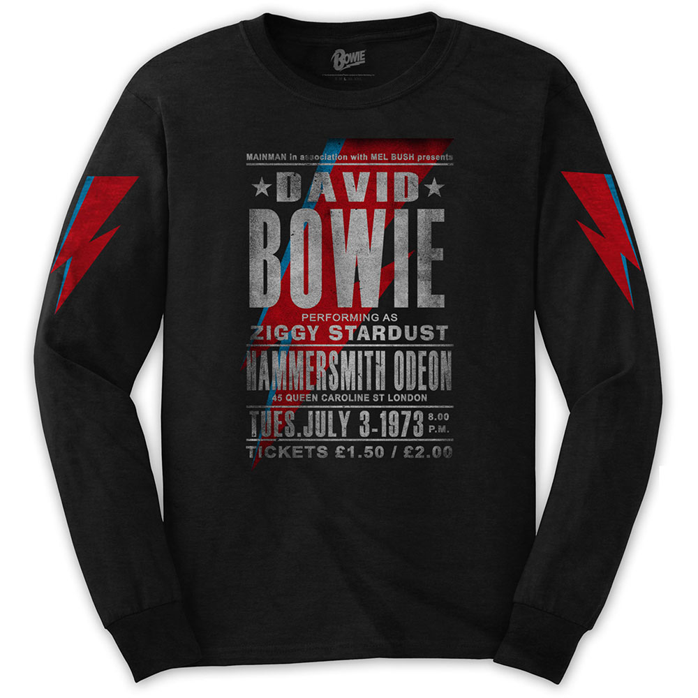 Tričko s dlhým rukávom David Bowie - Hammersmith Odeon, Unisex,Čierna,XXL