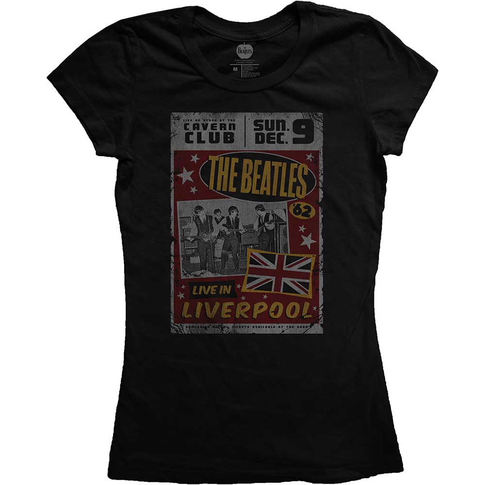 Tričko The Beatles - Live in Liverpool, Žena,Čierna,XL
