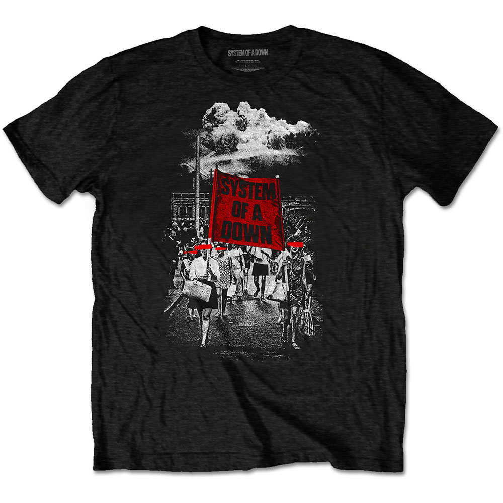 Tričko System of a Down - Banner Marches, Unisex,Čierna,M