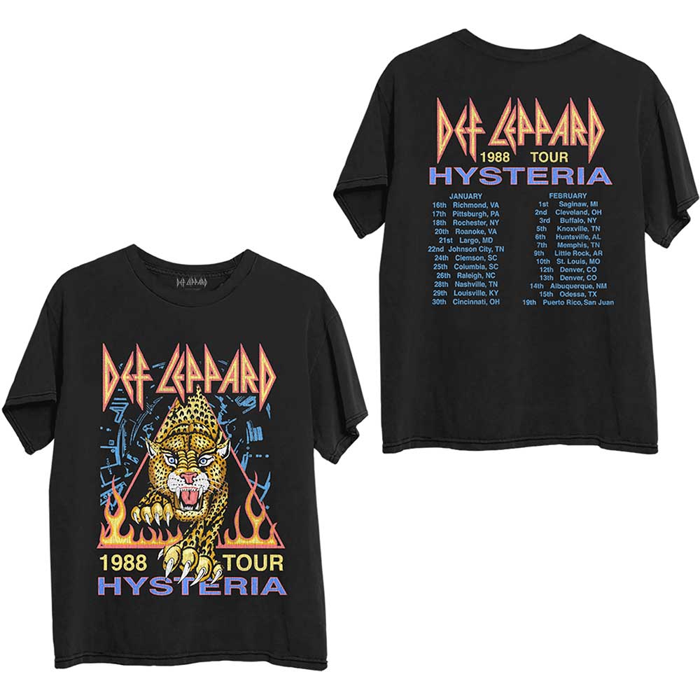 Tričko Def Leppard - Hysteria '88, Unisex,Čierna,XXL
