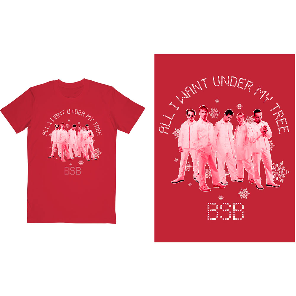Tričko Backstreet Boys - All I Want Xmas, Unisex,Červená,XXL