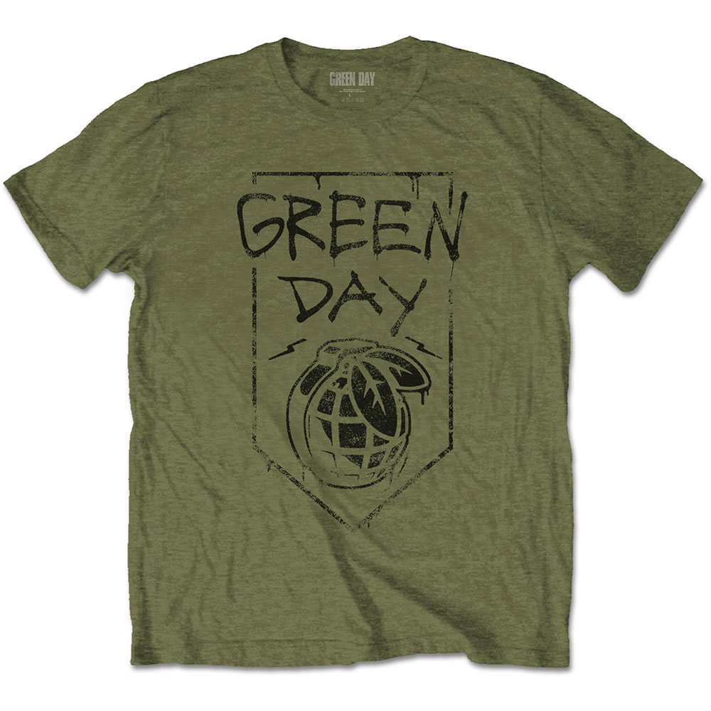 Tričko Green Day - Organic Grenade, Unisex,Zelená,XXL