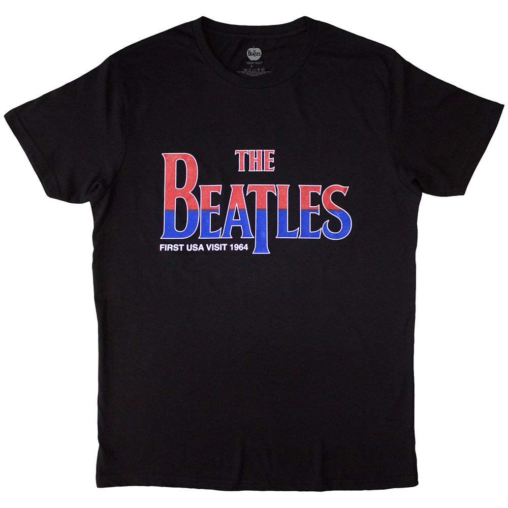 Tričko The Beatles - First USA Visit, Unisex,Čierna,XXL