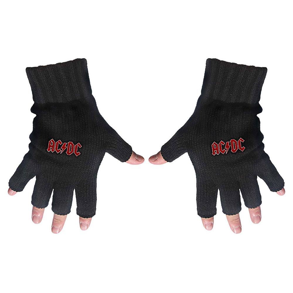 Rukavice AC/DC - Classic Red Logo, Unisex,Čierna,Univerzálna