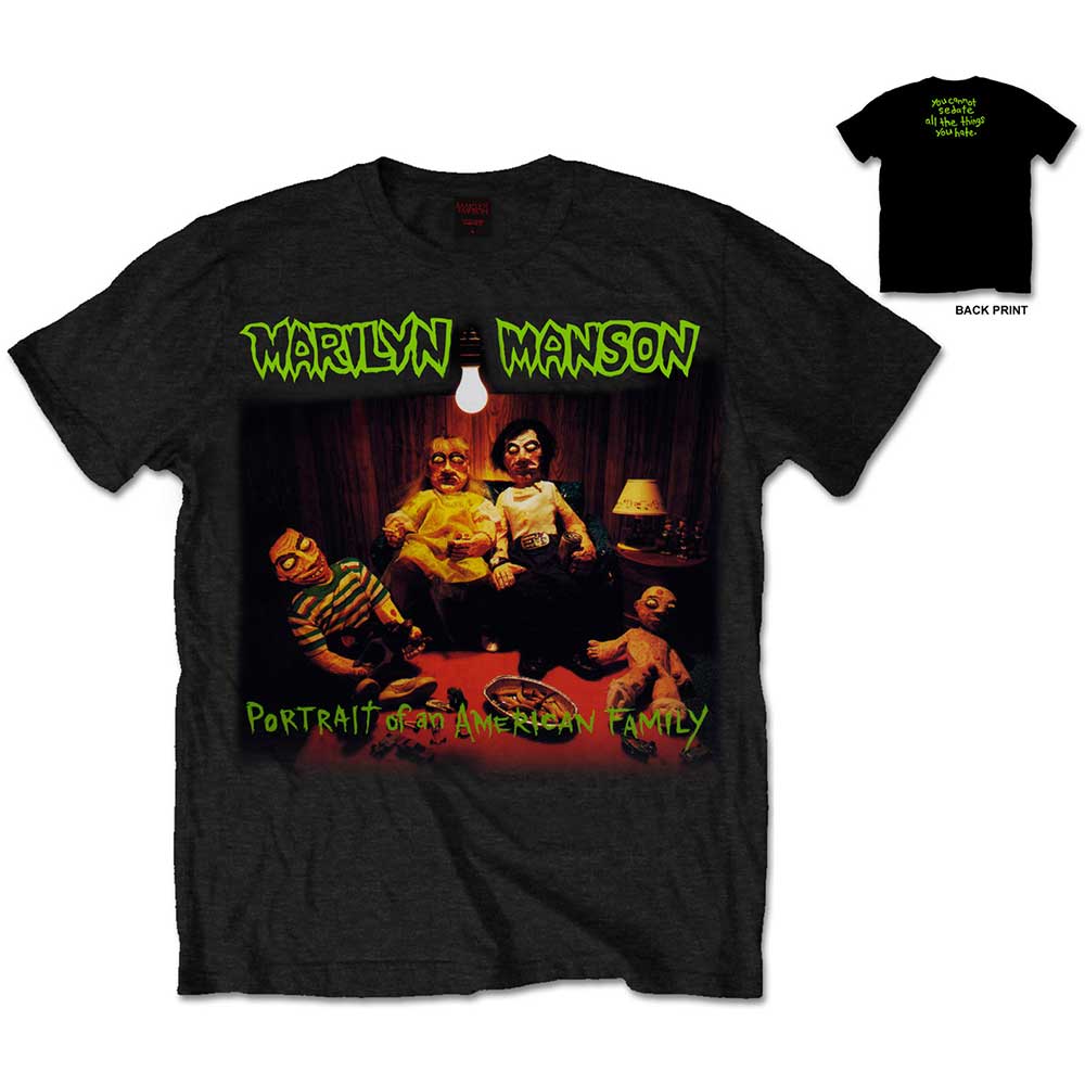 Tričko Marilyn Manson - American Family, Unisex,Čierna,S
